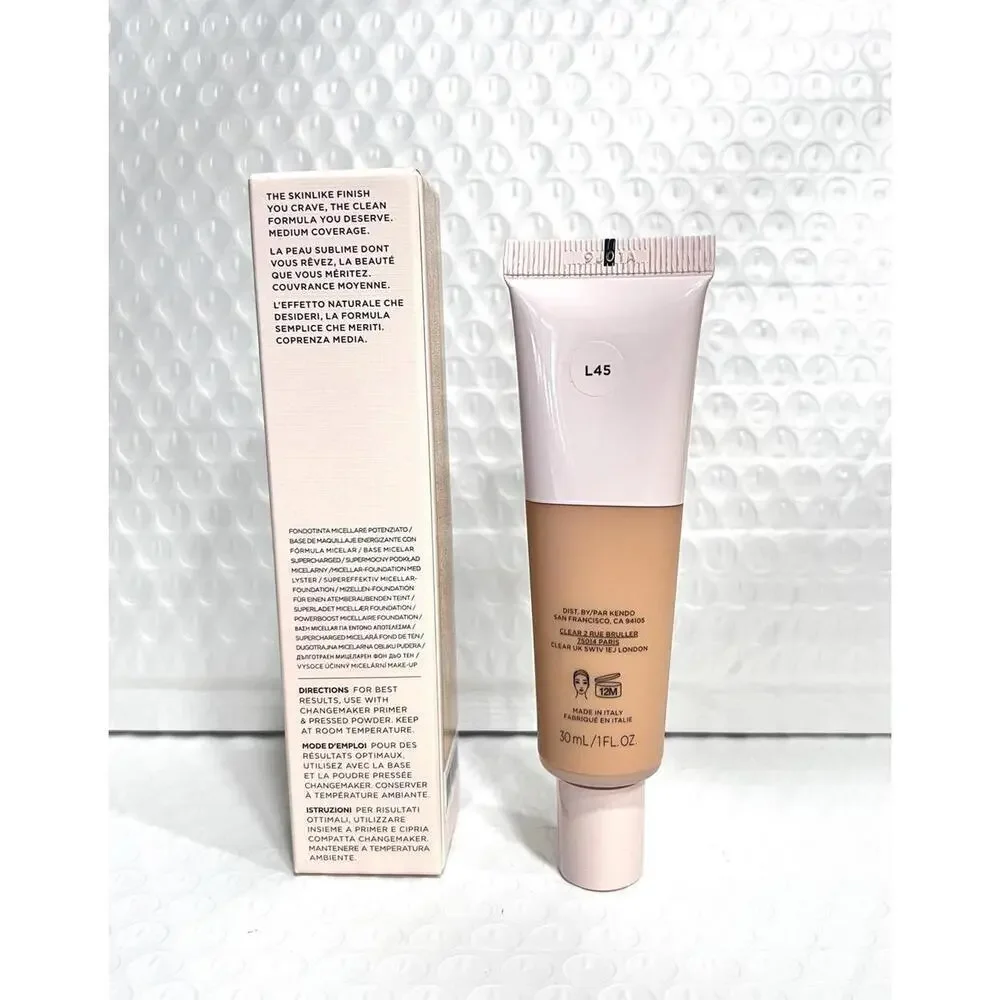 BITE‎ BEAUTY ChangeMaker Micellar Foundation L45 Medium Vegan 100% New in Box